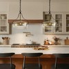 Rennnsan Jasmine 3-Light Industrial Black/Gold Dome Kitchen Island Pendant Light, Vintage Cage Glass Ceiling Light - 2 of 4