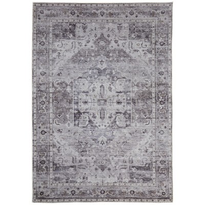 Percy Transitional Medallion Gray/Ivory Area Rug