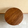 Mid-Century Modern Round Wooden Bar Table – 42" High Bar Table with Tapered Legs for Kitchen, Dining Room or Home Bar, Natural Walnut - 3 of 4