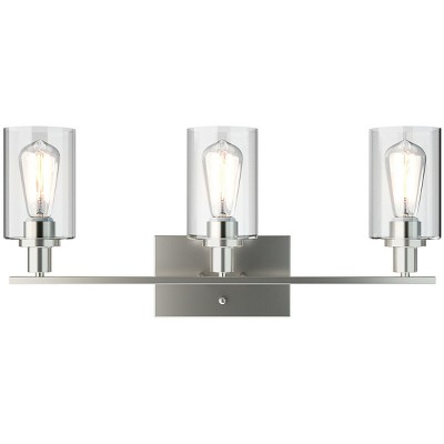 Tangkula Bathroom Vanity Light Modern Wall 3-Light  Sconce Fixtures W/ Clear Glass Shade
