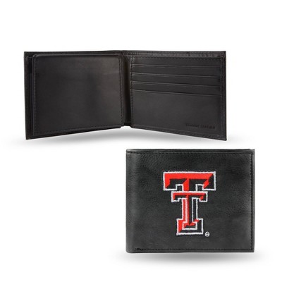 NCAA Texas Tech Red Raiders Embroidered Genuine Leather Billfold Wallet