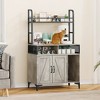 Cat Litter Box Enclosure with Shelves, Hidden Litter Box Cabinet , Wooden Pet House Storage Cabinet for Cat Toys - 2 of 4