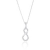 Bella Silver Sterling Silver, Polished & CZ Infinity Necklace & Earrings Set - Silver - 16+2 Inch - 3 of 4