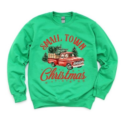 Simply Sage Market Women's Graphic Sweatshirt Small Town Christmas Truck