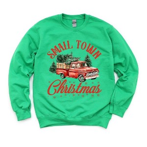 Simply Sage Market Women's Graphic Sweatshirt Small Town Christmas Truck - 1 of 4