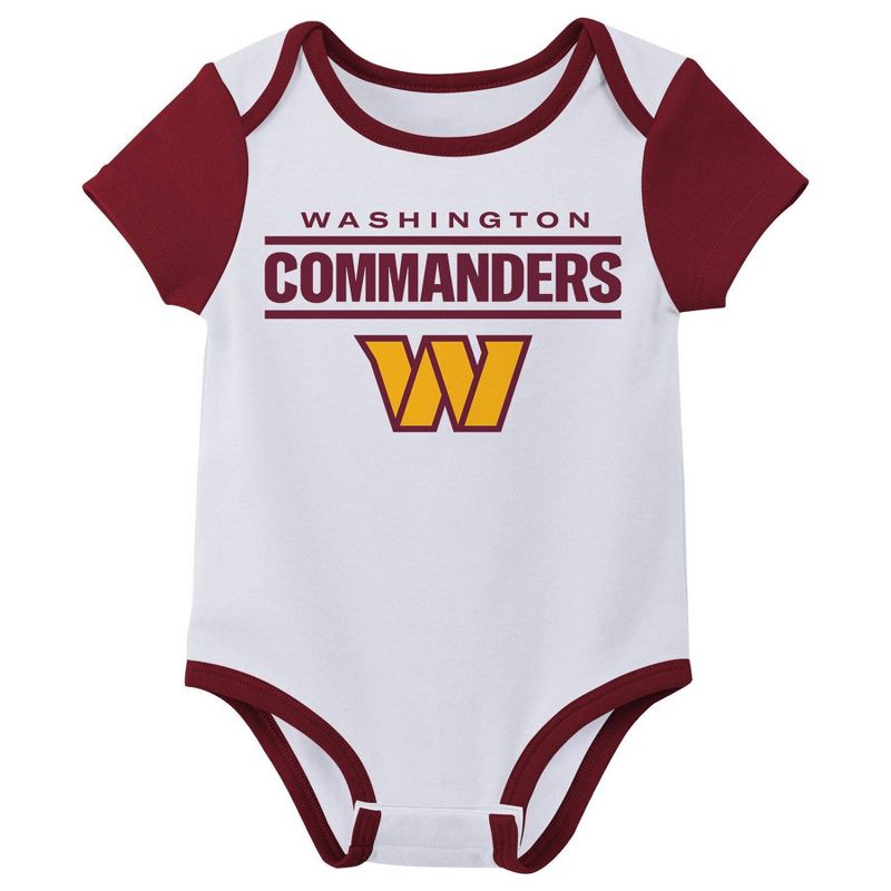 NFL Washington Commanders Infant Boys&#39; 3pk Bodysuit, 3 of 5