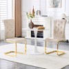 KTMBDW Modern Dining Chairs, Upholstered Kitchen Chairs with Crystal Buckle Design, Faux Leather for Living Room Lounge - 2 of 4