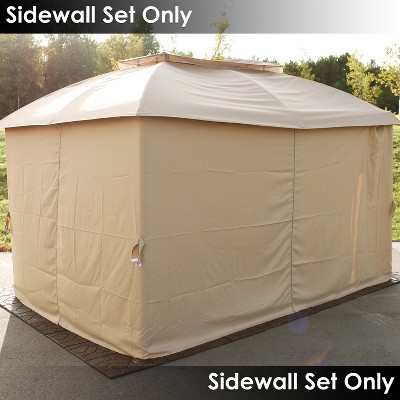 Tan Polyester 4-Piece Gazebo Sidewall Set for 10' x 13' Gazebo
