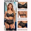 Avidlove Women Lingerie Set High Waisted Underwire Lingerie With Garter Belt Lace Babydoll - 4 of 4
