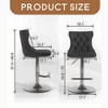 Leovsnove Modern Bar Stools Set of 2, Adjustable Swivel Counter Height Bar Stools with Back, Upholstered Bar Height Chairs with Golden Footrest - 4 of 4