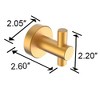 Gold 2-Pack Round Base Wall Mounted Hook Sets with Included Hardware, and Bedroom Furnishing Accessories - 2 of 4