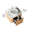 Wall Cabinet,Round Ceramic Basin Bathroom Storage Cabinet Without Faucet,Bathroom Wall-Mounted Cabinet With Drawer-Cuddlewood - 4 of 4