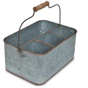 Cheung's Melora 4 Slot Galvanized Metal Caddy - 1 of 4