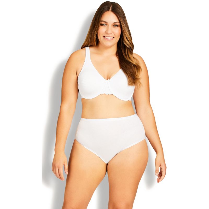Women's Plus Size Basic Modern Brief 3 Pack- white | AVENUE, 1 of 3