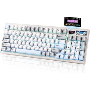 YUNZII IF99 Mechanical Gaming Keyboard with Smart LCD Display White, Gateron Zero - 1 of 4