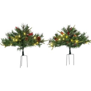 TopComfy Christmas Tree Stands Artificial Christmas Tree Festive Pencil Christmas Tree Cozy Snowy Decor for Living Room, Green, 21.67"*8.67"*8.67" - 1 of 4