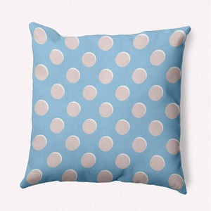 16"x16" Spring Polka Dots Square Throw Pillow Carolina Blue - e by design: Girl Power, Reversible, Indoor Decor - 1 of 4