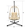 Gulches Foldable Swing Egg Chair with Stand 350lbs Capacity, Rattan Wicker, Cup Holder, UV-Resistant Cushion & Pillow, Indoor/Outdoor - 2 of 4