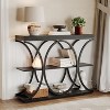 GOCAPTAIN 39" Narrow Console Tables for Entryway, 3-Tier Sofa Table with Round Metal Base and Storage Shelves for Living Room, Hallway, Foyer - 4 of 4