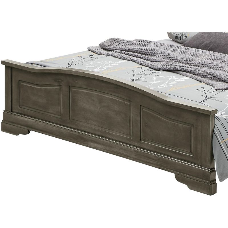 Passion Furniture Louis Philippe UpholsteWood King Panel Bed, 4 of 7
