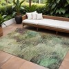 Beige Green And Artichoke Green Abstract Washable Indoor Outdoor Area Rug - 2 of 4