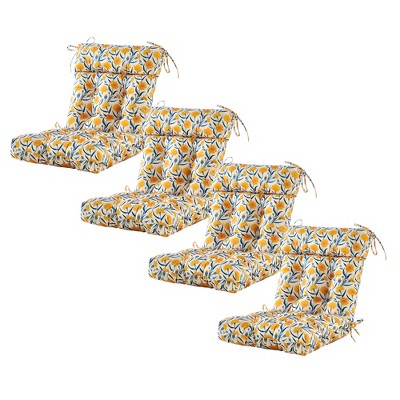 ARTPLAN Patio Chair Cushion,Tufted Adirondack Outdoor Chair Cushion,Wicker High Back Outdoor Seat Cushion,Set of 4,21"X21"X4" (4 Pack)