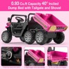 Blue 24V Kids Battery Powered Electric Tractor 6 Wheels Ride On Car With Tipping Bucket Remote Control Led Lights And Music Blue - 3 of 4