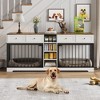 81.9" Large Dog Crate Furniture for 2 Dogs with 4 Drawers and 4 Storage Shelves, Dog Kennel Indoor for Medium Large Dogs - 3 of 4