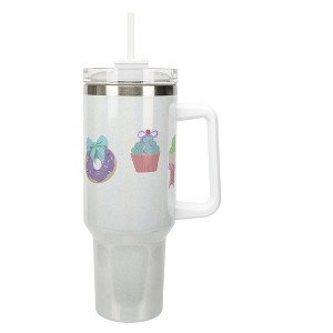 Elanze Designs Dessert Cupcake Donut Treats & Bows Coquette 40 Oz. Stainless Steel Water Bottle Coffee Mug, Spill & Leak Resistant, Travel Tumbler - 1 of 1