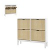 Jojoka Slim 4-Door Shoe Cabinet with Flip Drawers – Adjustable Shelves, Narrow Entryway Shoe Organizer with Farmhouse Fluted Design - 4 of 4