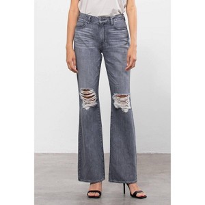 Women's Happi Ultra High Rise Distressed Flare - HIDDEN - 1 of 4