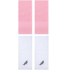 REGALWOVEN 4 Pcs Bathroom Decorative Cotton Soft Absorbent Sold Striped Hand Towel - 1 of 4