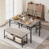 Dining Table Set for 4, Kitchen Table and 2 Chairs , 47.2" Rectangular Kitchen Table Set, Dining Room Table Set Grey - 3 of 4
