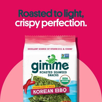 Gimme Gochujang Korean BBQ Roasted Seaweed Snack - 0.7oz/4ct