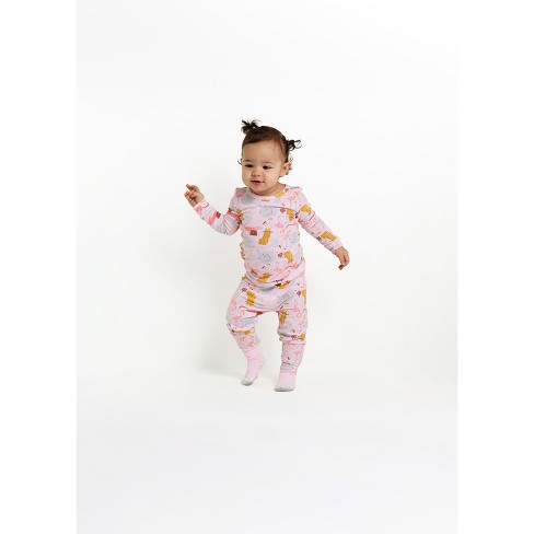 Sleep On It Infant Girls 2-piece Super Soft Jersey Snug-fit Pajama Set With  Matching Socks - Animal Zoo, Size 12m : Target