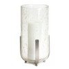 HomeRoots 6" Silver And Clear Metal And Glass Tabletop Hurricane Candle Holder - 4 of 4