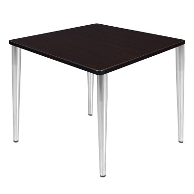 42" Dali Square Tapered Leg Dining Table Mocha Walnut/Chrome - Regency