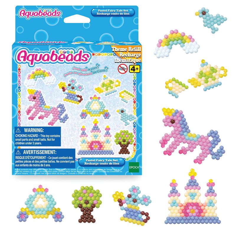 Aquabeads Arts & Crafts Pastel Fairytale Theme Bead Refill with over 600 Beads and Templates, Ages 4 and Up, 1 of 6