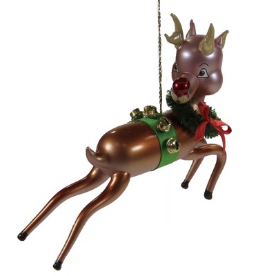 Italian Ornaments 6.5" Rudolph Reindeer Christmas Ornament Antlers  -  Tree Ornaments
