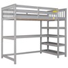 NicBex Twin/Full Size Loft Bed with Under-bed Desk & Storage,Space-Saving Study & Sleep Loft Bed with Shelves,Loft Bed for Kids,Teen,Adults - 2 of 4