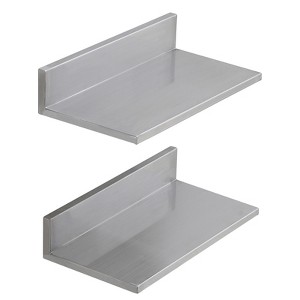 VEVOR 8.6" x 16" Stainless Steel Shelf, Wall Mounted Floating Shelving with Backsplash, 44 lbs Load Capacity Commercial Shelves - 1 of 4