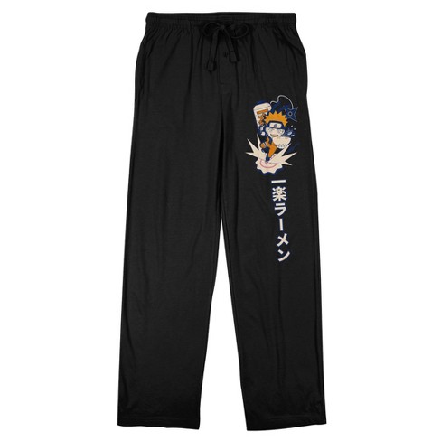 Naruto Anime Cartoon Character Mens Black Sleep Pajama Pants-s : Target