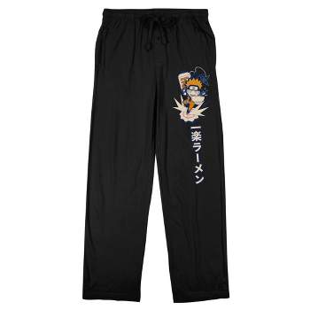 Naruto Shippuden Ichiraku Ramen Men's Black Drawstring Sleep Pants