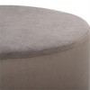 BirdRock Home Round Velvet Ottoman Foot Stool - Grey - 2 of 3