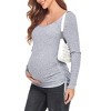 Women's Maternity Shirt Long Sleeve Crew Neck Top for Pregnancy - 4 of 4