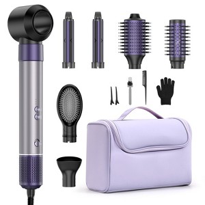 Teendow 7-in-1 Hair Dryer Brush ,Hot Air Styling Brush with Bag,Blow Dryer Brush with Drying,Curling Volumizing& Straightening,Ionic ,Purple - 1 of 4