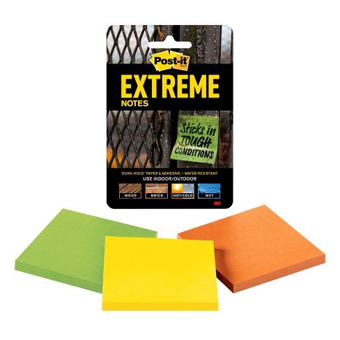 Orange and Yellow 3 Pads 76 mm x 76 mm Post-it Extreme Notes Green