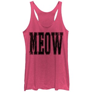 Women's Lost Gods Meow Racerback Tank Top - 1 of 3