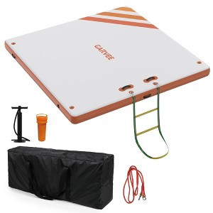 Inflatable Floating Dock Platform, 6x5 Ft for 3-5 People, Portable Air Dock Floating Island Raft with Non Slip EVA Surface & Bag for Lake Pool - 1 of 4