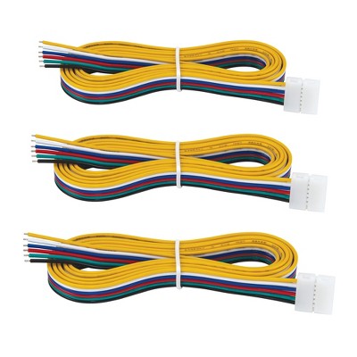 Armacost Lighting 6 Pin RGB+WW LED Strip Light 48 in Tape to Wire Connector 3pk Light Accessory